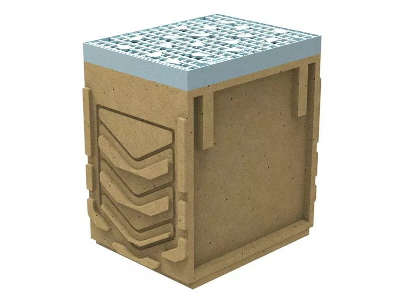 Пескоуловитель полимербетонный SteeBlock DN300 (верхняя часть) с чугунной решеткой