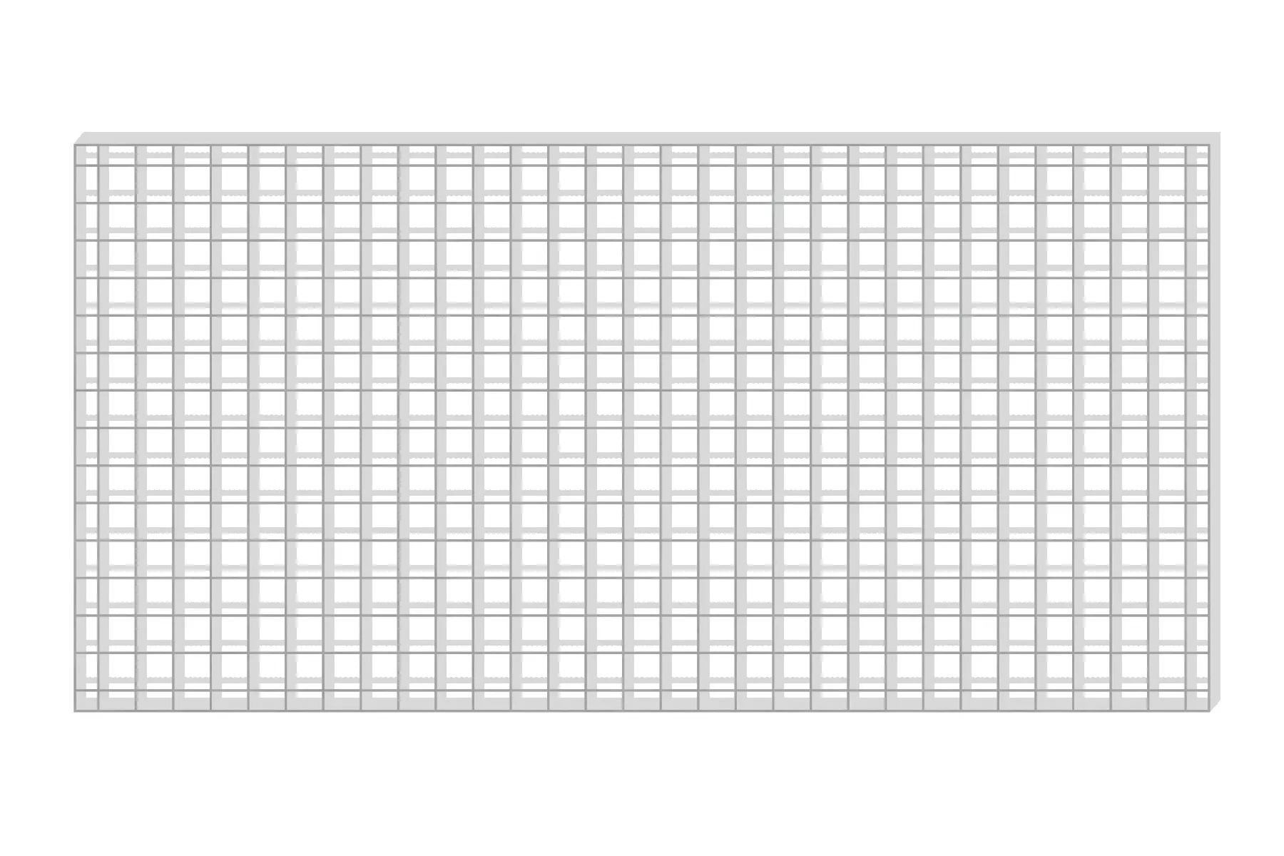 Прессованный решетчатый настил 500x1000 мм, ячейка 33x33 мм, несущая полоса 30x2 мм
